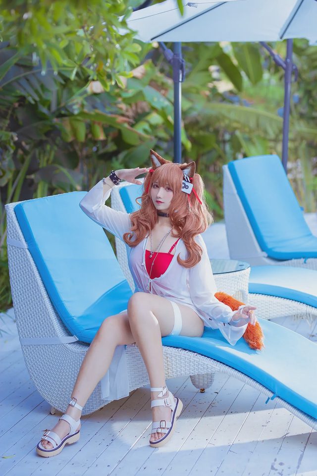 九曲Jean 明日方舟 安洁莉娜 泳装第 5 张图片