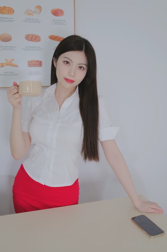 两面桢 红裙OL第 14 张图片