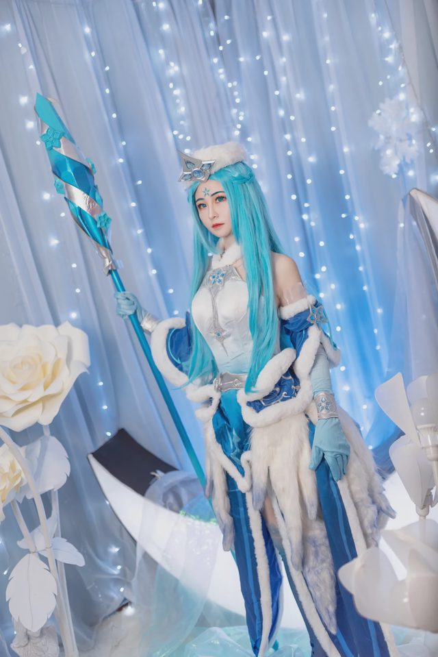 孟涵僖 王者荣耀王昭君原皮冰雪之华cos正片第 9 张图片