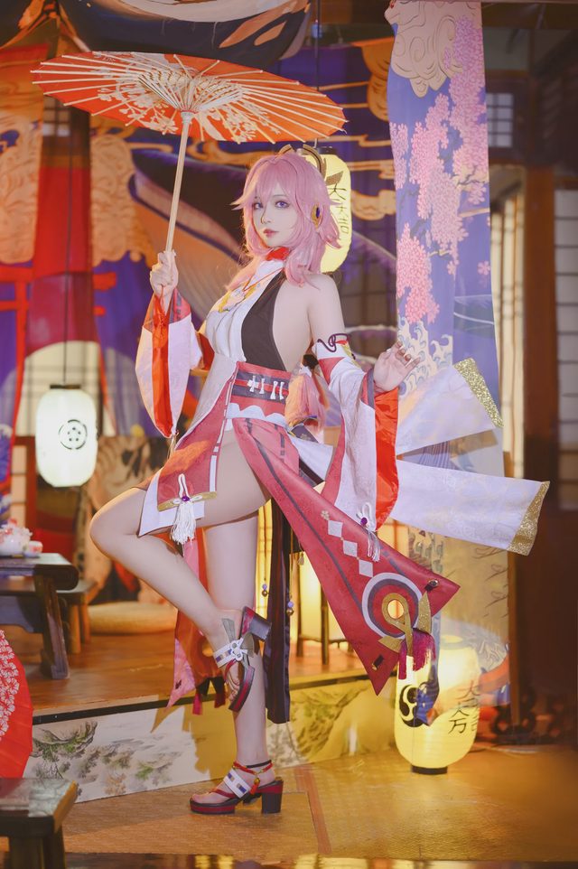 凌凌子 《原神》八重神子Cosplay第 5 张图片