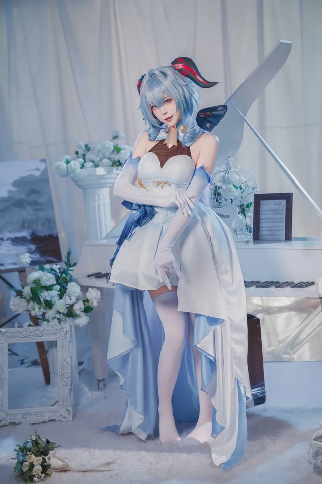 冉冉不甜v 甘雨 白礼服第 28 张图片