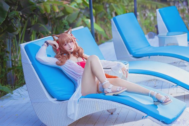 九曲Jean 明日方舟 安洁莉娜 泳装第 4 张图片