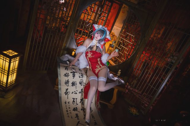喵喵的喵吖 柴郡 旗袍第 3 张图片