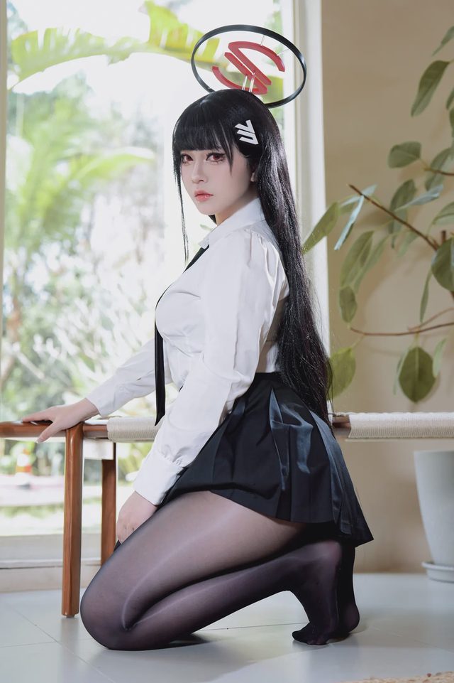 半半子 碧蓝档案 调月莉音 調月リオ Vol.03 制服x競泳第 15 张图片