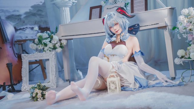 冉冉不甜v 甘雨 白礼服第 23 张图片