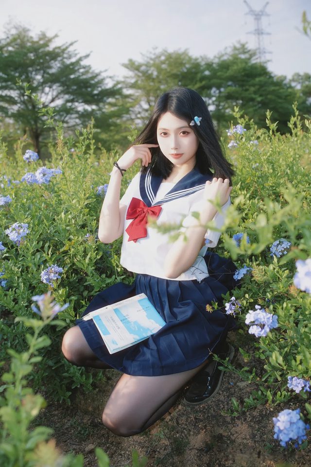 七只红豆 蓝花JK第 3 张图片