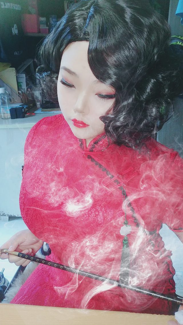 茶杯不泡tea 青红复古旗袍第 17 张图片