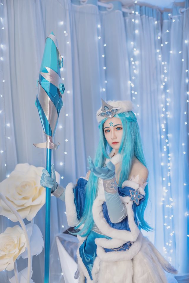 孟涵僖 王者荣耀王昭君原皮冰雪之华cos正片第 8 张图片