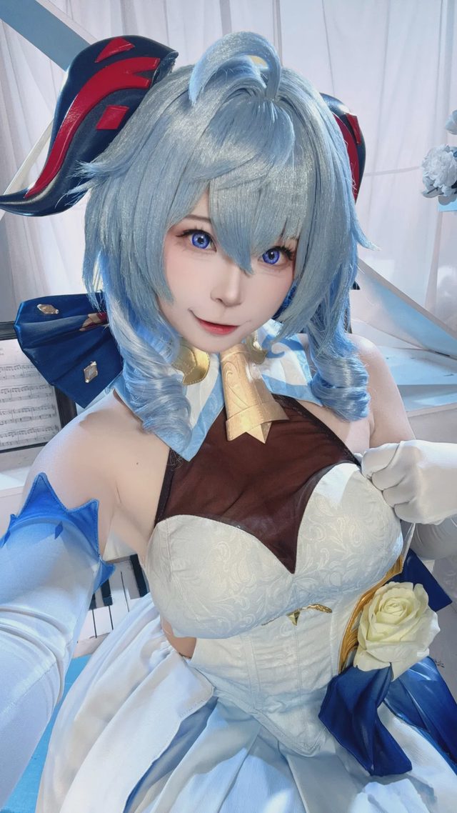 冉冉不甜v 甘雨 白礼服第 34 张图片
