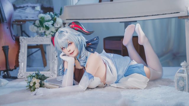 冉冉不甜v 甘雨 白礼服第 26 张图片