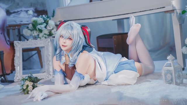 冉冉不甜v 甘雨 白礼服第 25 张图片