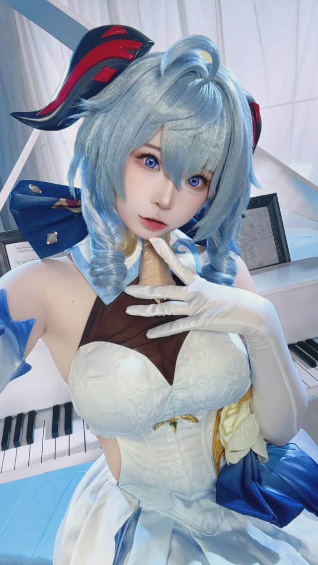 冉冉不甜v 甘雨 白礼服第 36 张图片
