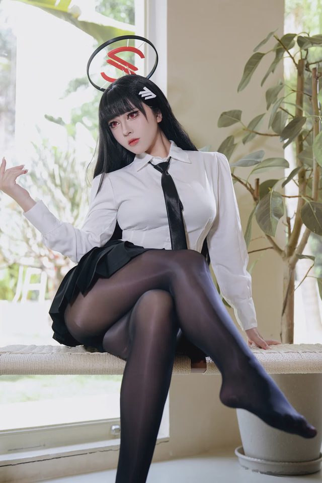 半半子 碧蓝档案 调月莉音 調月リオ Vol.03 制服x競泳第 13 张图片