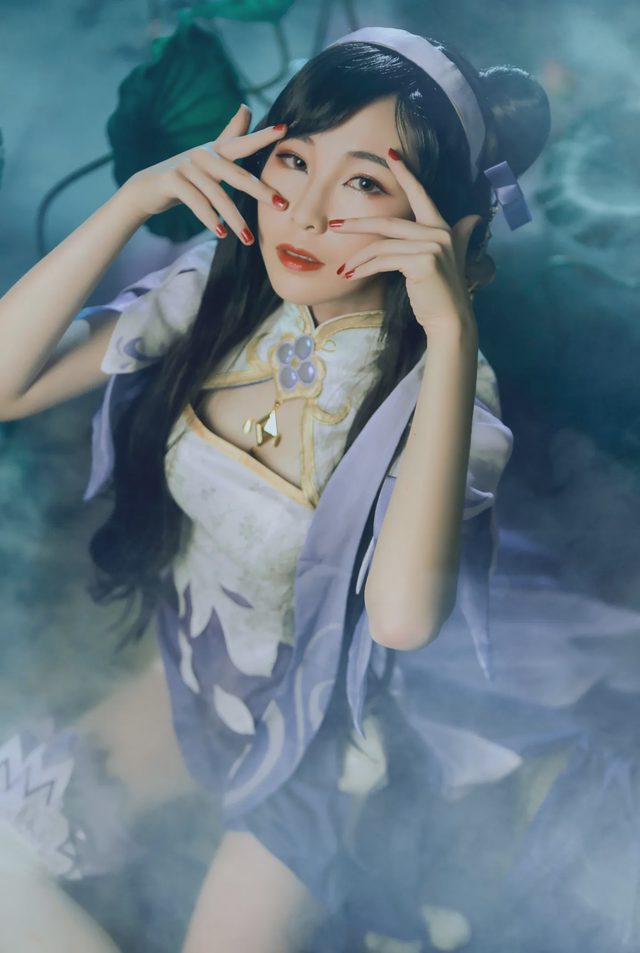 Hanxi（孟涵僖） 王者荣耀西施同人旗袍cosplay第 5 张图片