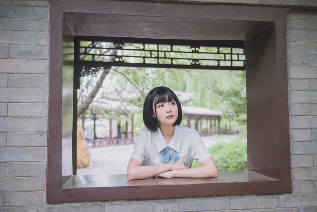 蓝裳 jk日常 穿上格裙，出门看风景啦第 7 张图片