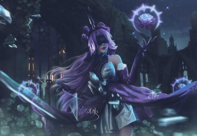 月潋寒殇 【英雄联盟】幽梦玫瑰 辛德拉 Cosplay第 3 张图片