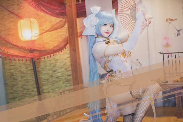 虚空_澪绫 初音未来金丝雀旗袍cosplay第 4 张图片