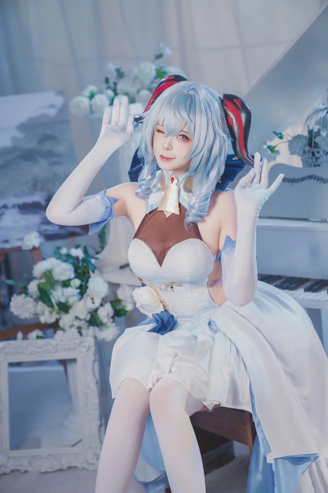 冉冉不甜v 甘雨 白礼服第 10 张图片