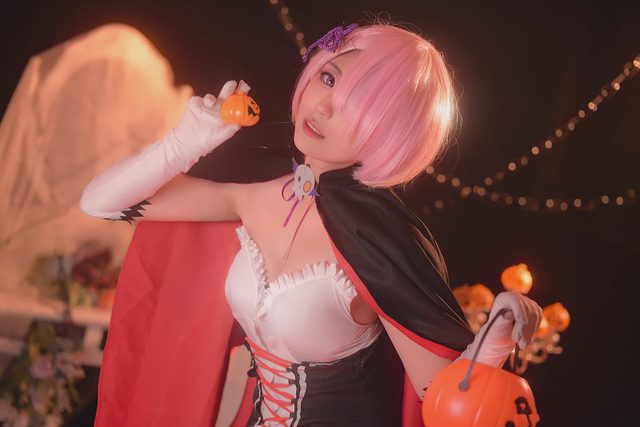 怪兽要努力变强 《从零开始的异世界生活》拉姆万圣节cosplay第 2 张图片